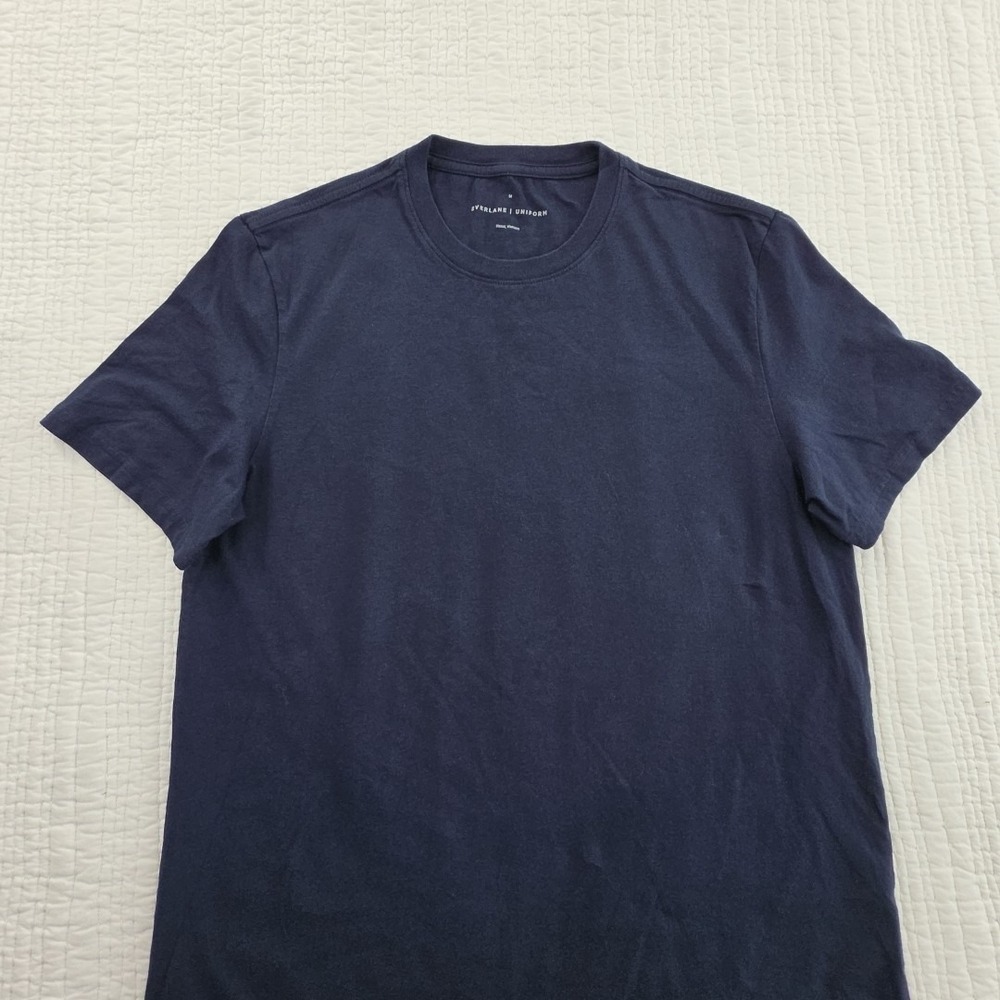 Everlane The Uniform Essential Organic Crew Tee M Navy Blue Organic Cotton NWOT - Picture 4 of 13